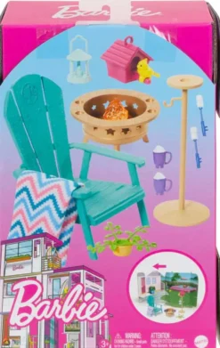 Barbie Huonekalusteet - Pihatuoli, nuotio ja vaahtokarkit