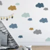 Decochic Pilvenhattarat -seinätarrat, sininen ja sinappi