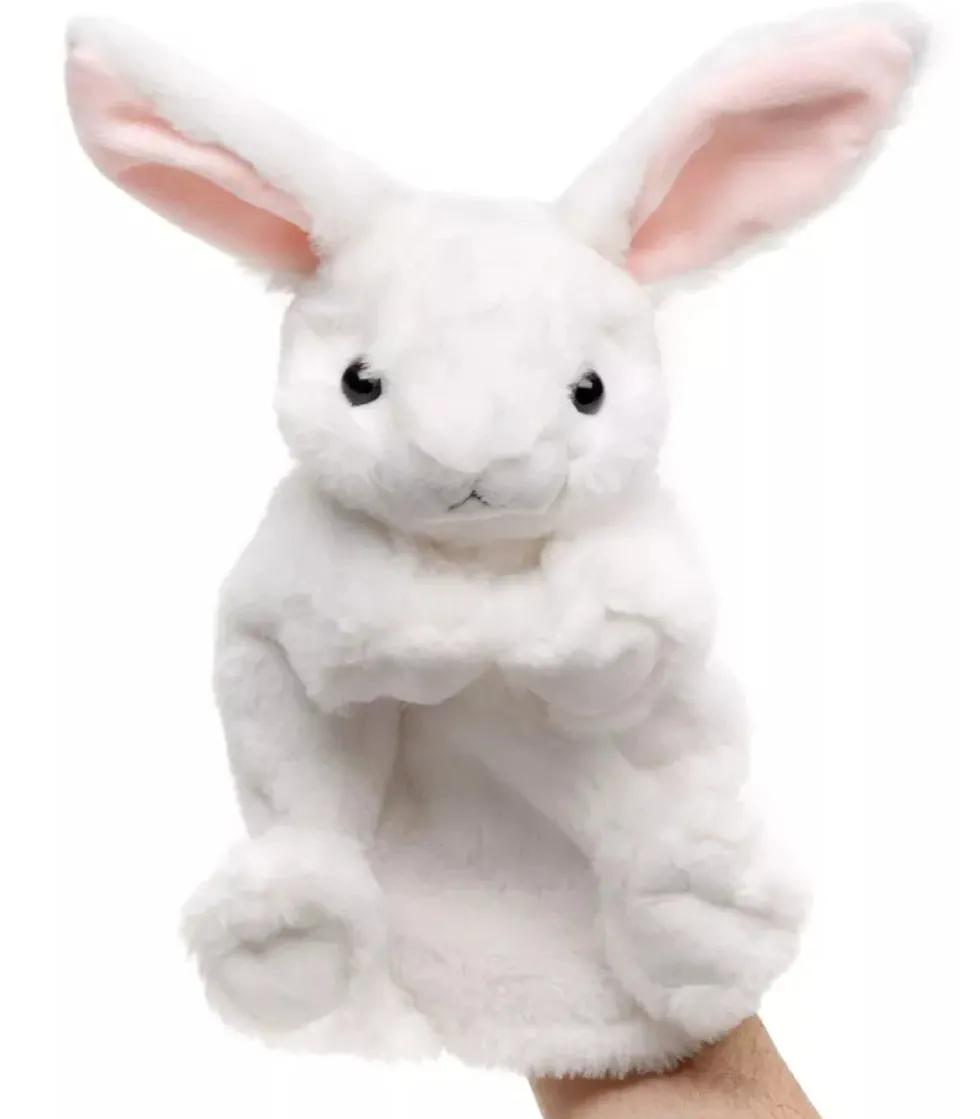 Käsinukke valkoinen Kani 24cm