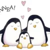 Onnittelukortti vauva pingviini kirjekuorella