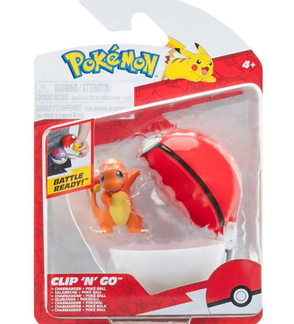 Pokemon Charmander figuuri ja Clip'n' Go - poke pallo