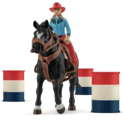 Schleich 42576 Cowgirl ja tynnyrikisa